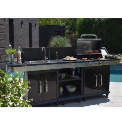 Pack Cuisine Extérieure FIDGI 4 Avec Barbecue Gaz + Desserte + Evier -Barbecues Boutique barbecue gaz cook in garden fidgi 4 cuisine ambiance min