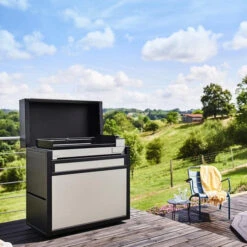 LED + Boîtier Pile + Interrupteur - Capot Chariot PAF/PIF Forge Adour -Barbecues Boutique chariot plancha forge adour premium 75 acier 1 min