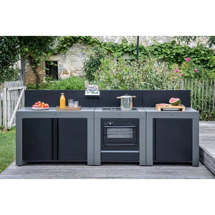 Cuisine D'extérieur ENO Modulo Acier Pour Plancha - 3 Modules Avec Cuisinière Et Chariot Félix 8 Cuisine D'extérieur ENO Modulo Acier Pour Plancha - 3 Modules Avec Cuisinière Et Chariot Félix – Image 8