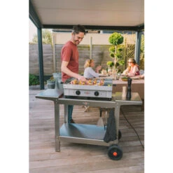 Chariot Inox "Plein Air" Pour Plancha Krampouz Double -Barbecues Boutique khea05 chariot inox plein air pour plancha krampouz double 2