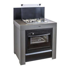 Modulo Cuisinière Four Et Plaque - Gris Acier - Cuisine D'extérieur ENO -Barbecues Boutique mod7005 1 cuisine exterieur modulo combine gris cargo eno