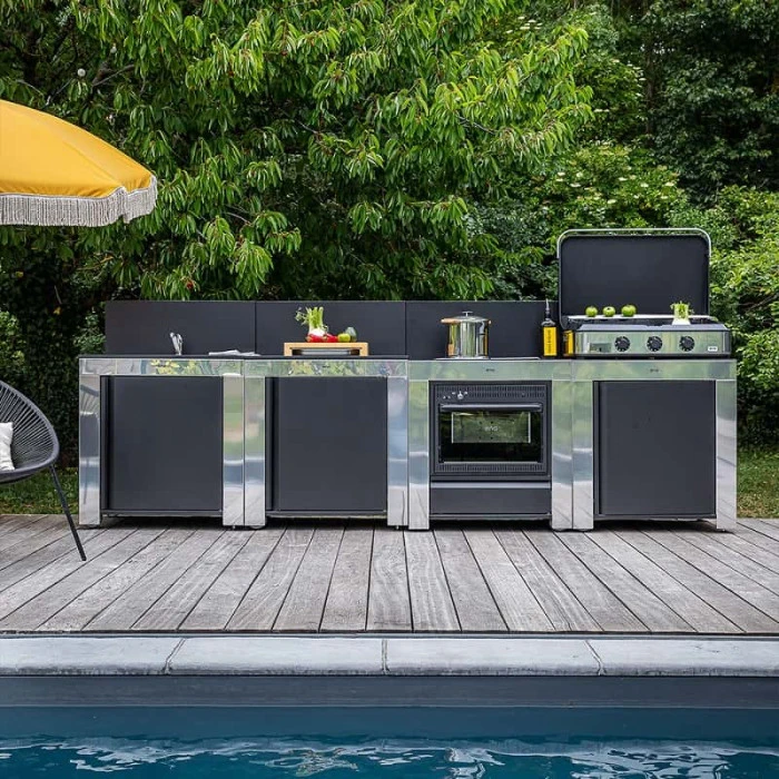 Modulo Cuisinière Four Et Plaque - Inox Et Noir - Cuisine D'extérieur ENO – Image 4