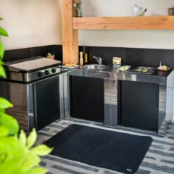 Modulo Pour Poser Une Plancha - Coloris Inox Et Noir - Cuisine D'extérieur ENO 14 Modulo Pour Poser Une Plancha - Coloris Inox Et Noir - Cuisine D'extérieur ENO -Barbecues Boutique modulo inox noir plancha cuisine exterieur eno ambiance 3 min