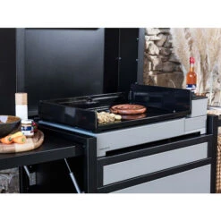 Pack Plancha Forge Adour PREMIUM 60 Acier Noir Et Gris + Chariot Et Capot -Barbecues Boutique pack plancha gaz forge adour premium 60 acier noir gris 3