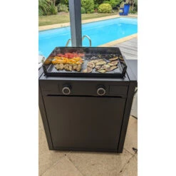 Pack Plancha à Gaz Forge Adour MODERN 60 Acier Noir + Chariot 17 Pack Plancha à Gaz Forge Adour MODERN 60 Acier Noir + Chariot -Barbecues Boutique plancha forge adour modern 60 acier sur chariot 6 1