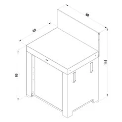 Modulo Plan De Travail - Gris Acier - Cuisine D'extérieur ENO -Barbecues Boutique pmod7001 modulo standard acier cuisine exterieur eno 4