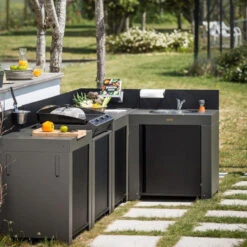 Modulo Plan De Travail - Gris Acier - Cuisine D'extérieur ENO -Barbecues Boutique pmod7001 modulo standard acier cuisine exterieur eno 8 min