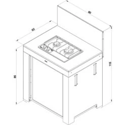 Modulo Table De Cuisson Master 2 Brûleurs - Coloris Inox Et Noir - Pour Cuisine D'extérieur ENO 15 Modulo Table De Cuisson Master 2 Brûleurs - Coloris Inox Et Noir - Pour Cuisine D'extérieur ENO -Barbecues Boutique pmod8506 5 modulo plaque gaz noir et inox eno filaire