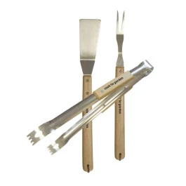 Kit 3 Accessoires Barbecue : Pince + Fourchette + Spatule Inox Et Bois Cook'In Garden 1 Kit 3 Accessoires Barbecue : Pince + Fourchette + Spatule Inox Et Bois Cook'In Garden