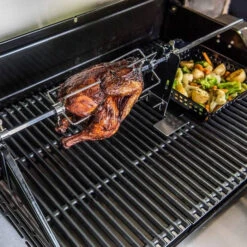Tournebroche Universel Avec Moteur CHAR-BROIL Pour Barbecue à Gaz -Barbecues Boutique tournebroche poulet 3 min